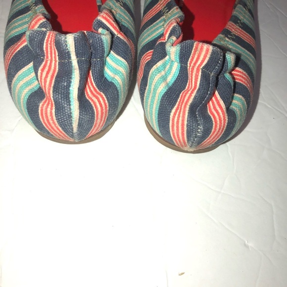 Tory burch stripe canvas Reva ballet flats size 8 - Picture 3 of 5